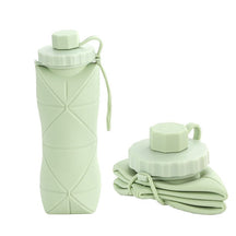 Garrafa Dobrável de Silicone Esporte 004 lojadadryka Verde 