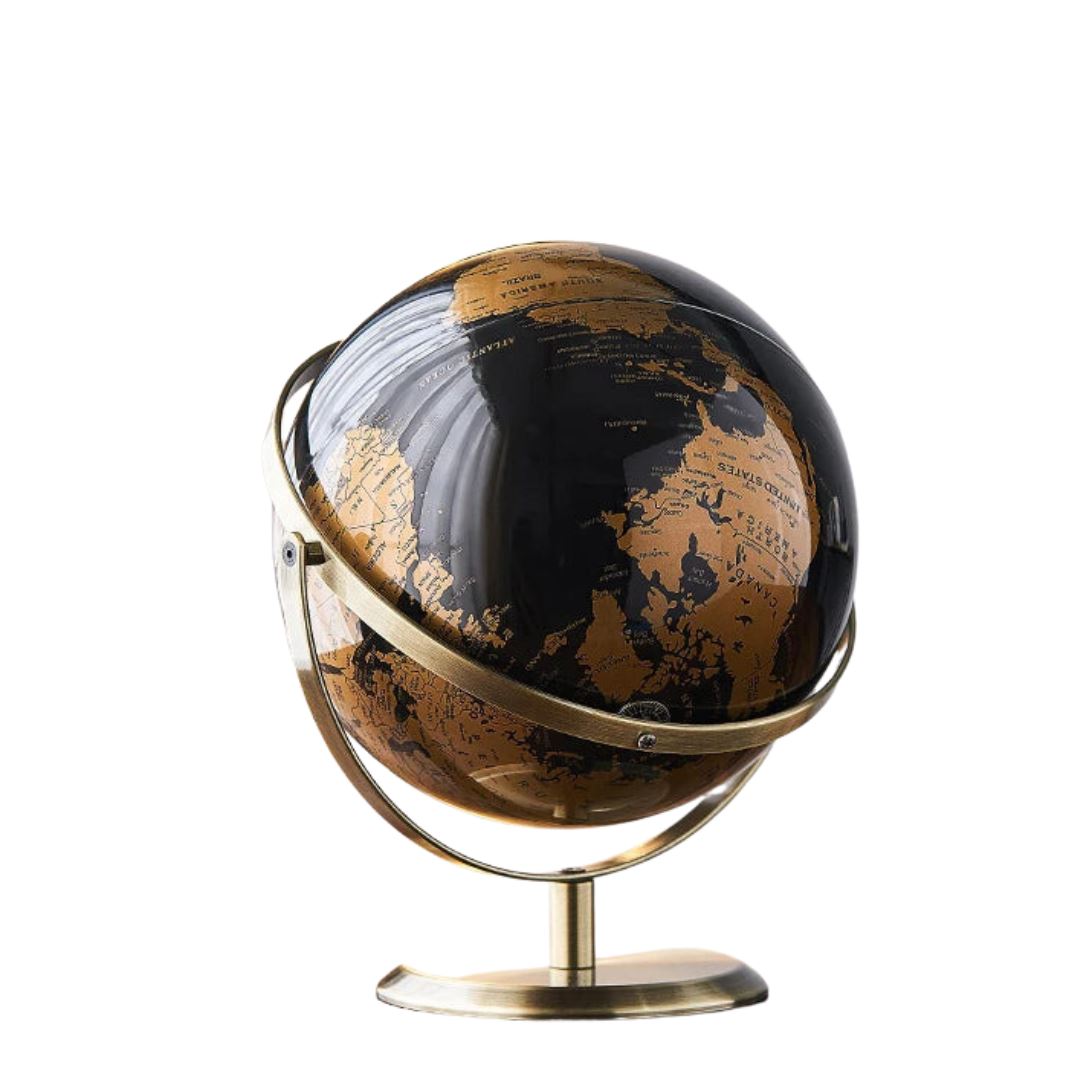 Globo Terrestre Decorativo - Luxury decoração 016 Loja da Dryka Dourado - 25.5cm 