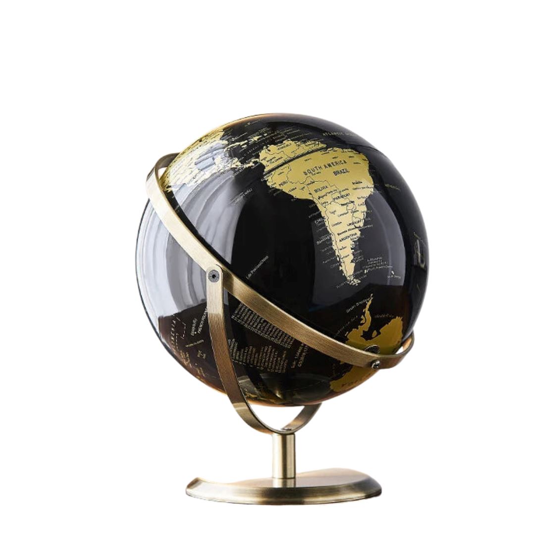 Globo Terrestre Decorativo - Luxury decoração 016 Loja da Dryka Marrom - 25.5cm 