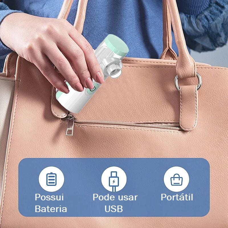Inalador e Nebulizador Portátil - Termômetro Digital GRÁTIS bem estar 037 lojadadryka 