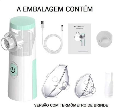 Inalador e Nebulizador Portátil - Termômetro Digital GRÁTIS bem estar 037 lojadadryka 