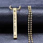 Jewish Hexagram Israel Amulet Necklace for Women Men Stainless Steel Star of David Magen Mezuzah Bead Chain Jewelry NXHA194S02 Loja da Dryka A 60cm BE GD 