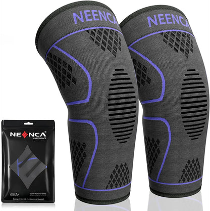 Joelheira Unissex de Compressão NEENCA esporte 017 Loja da Dryka Azul G 