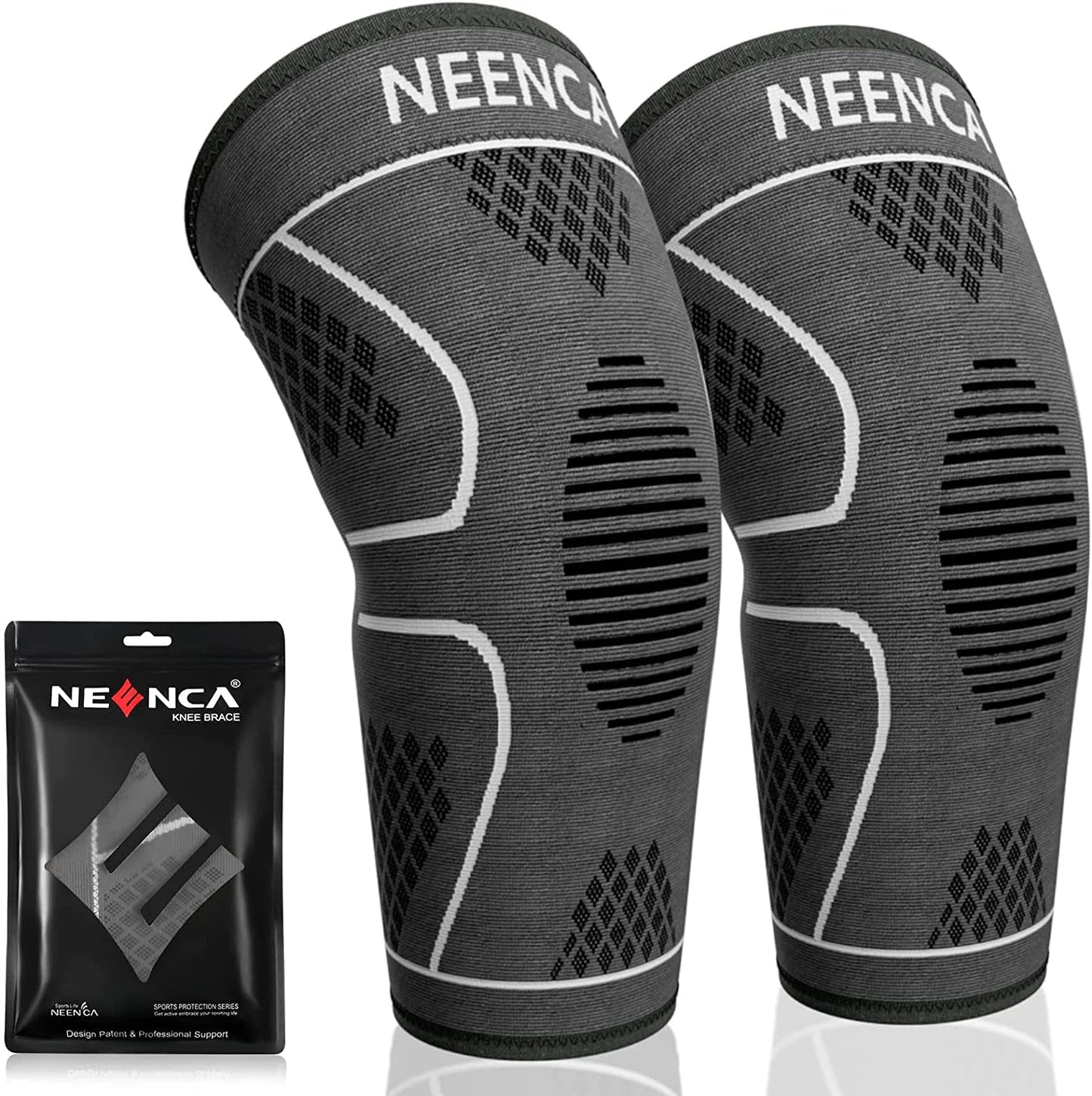 Joelheira Unissex de Compressão NEENCA esporte 017 Loja da Dryka Branca XXG 