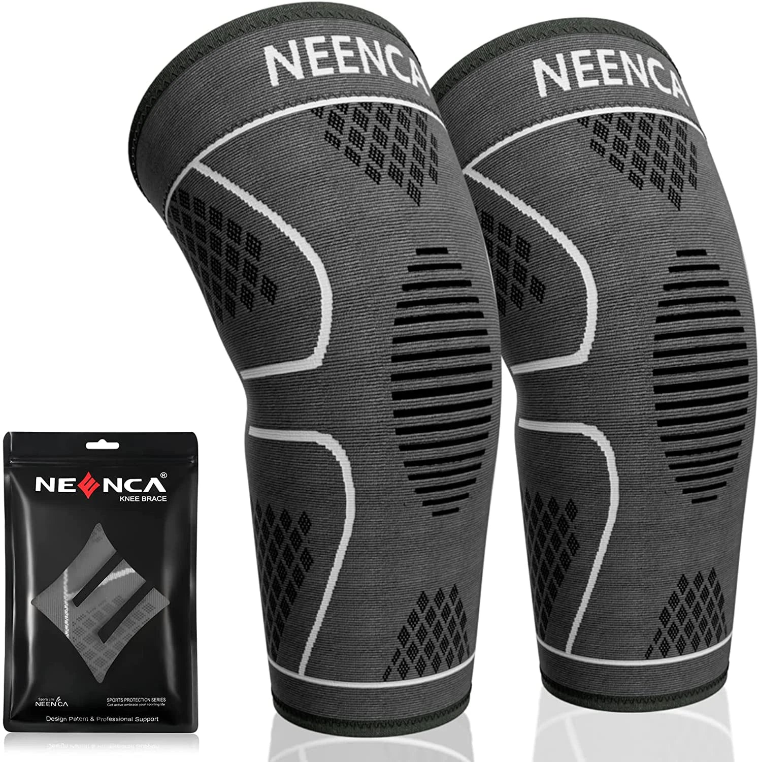 Joelheira Unissex de Compressão NEENCA esporte 017 Loja da Dryka Branca XXG 