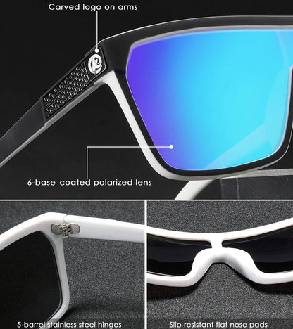 KDEAM One-piece Shape Men Sunglasses Polarized Elastic Paint Surface Sun Glasses Women Suitable Long-lasting Goggles Cat.3 Loja da Dryka 