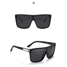 KDEAM One-piece Shape Men Sunglasses Polarized Elastic Paint Surface Sun Glasses Women Suitable Long-lasting Goggles Cat.3 Loja da Dryka C1 matte black 