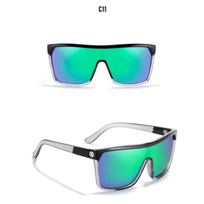 KDEAM One-piece Shape Men Sunglasses Polarized Elastic Paint Surface Sun Glasses Women Suitable Long-lasting Goggles Cat.3 Loja da Dryka C11 mirror green 