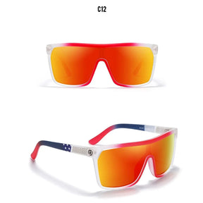 KDEAM One-piece Shape Men Sunglasses Polarized Elastic Paint Surface Sun Glasses Women Suitable Long-lasting Goggles Cat.3 Loja da Dryka C12 mirrored red 