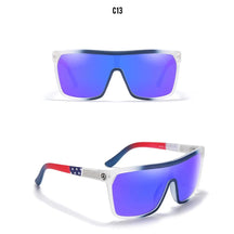 KDEAM One-piece Shape Men Sunglasses Polarized Elastic Paint Surface Sun Glasses Women Suitable Long-lasting Goggles Cat.3 Loja da Dryka C13 mirrored blue 
