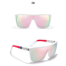 KDEAM One-piece Shape Men Sunglasses Polarized Elastic Paint Surface Sun Glasses Women Suitable Long-lasting Goggles Cat.3 Loja da Dryka C14 mirrored pink 