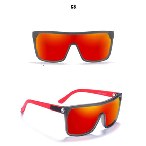KDEAM One-piece Shape Men Sunglasses Polarized Elastic Paint Surface Sun Glasses Women Suitable Long-lasting Goggles Cat.3 Loja da Dryka C6 mirror red 