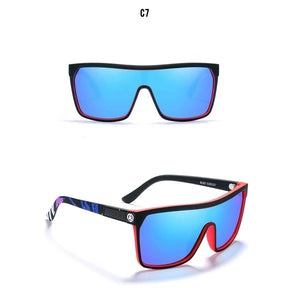 KDEAM One-piece Shape Men Sunglasses Polarized Elastic Paint Surface Sun Glasses Women Suitable Long-lasting Goggles Cat.3 Loja da Dryka C7 mirror ice blue 