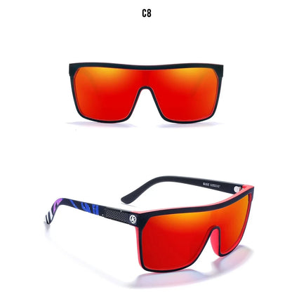 KDEAM One-piece Shape Men Sunglasses Polarized Elastic Paint Surface Sun Glasses Women Suitable Long-lasting Goggles Cat.3 Loja da Dryka C8 mirror red 