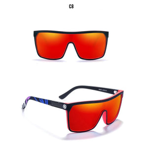 KDEAM One-piece Shape Men Sunglasses Polarized Elastic Paint Surface Sun Glasses Women Suitable Long-lasting Goggles Cat.3 Loja da Dryka C8 mirror red 
