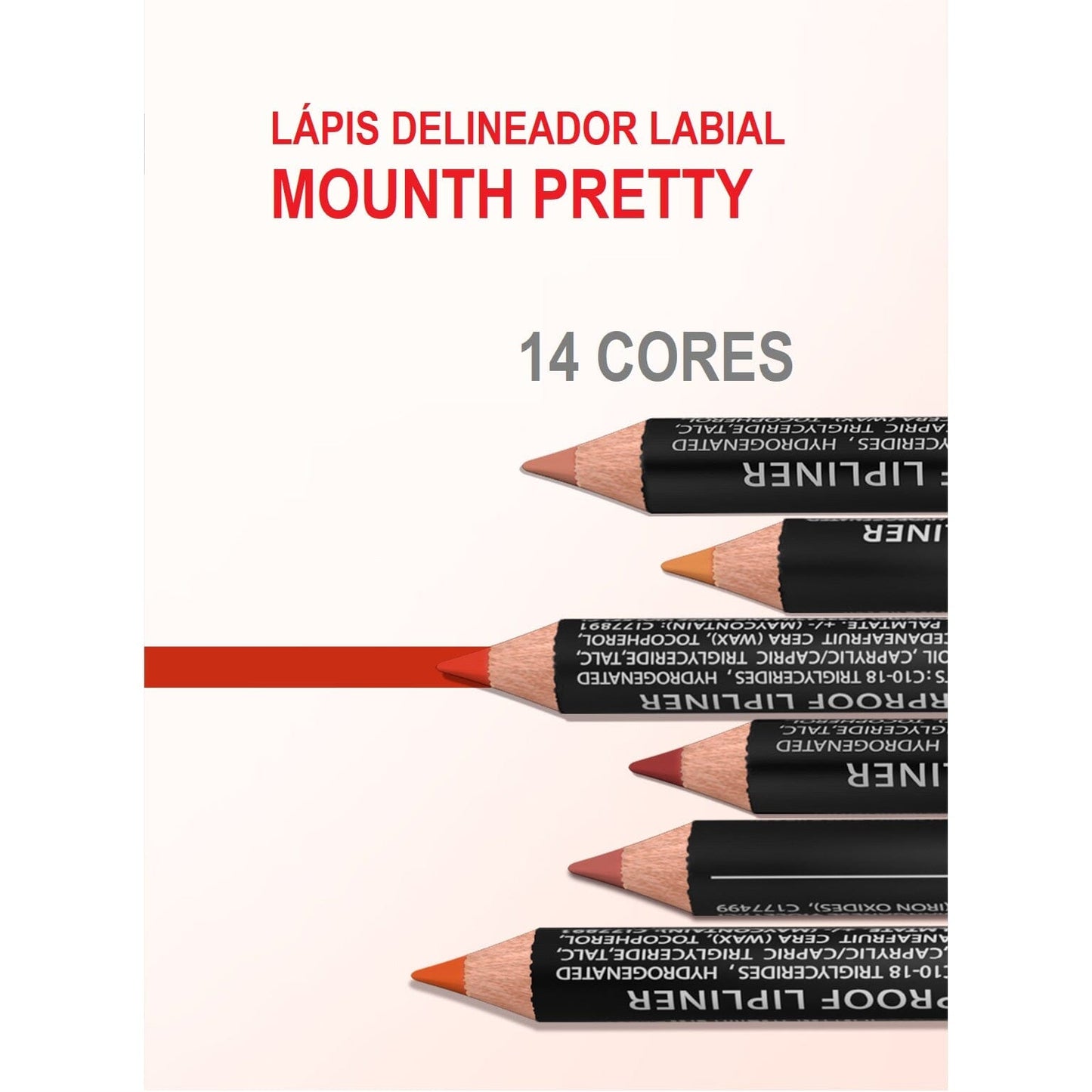 Lápis Delineador Labial - Mouth Pretty (14 cores disponíveis) Beleza 025 lojadadryka 