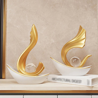 Light Luxury Style Wind And Water Sailboat Tv Cabinet Wine Cooler Decorative Ornaments Office High-Grade Crafts Loja da Dryka 