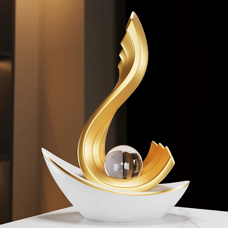 Light Luxury Style Wind And Water Sailboat Tv Cabinet Wine Cooler Decorative Ornaments Office High-Grade Crafts Loja da Dryka 