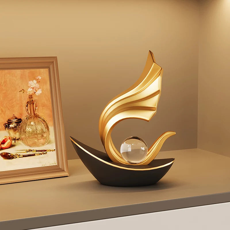 Light Luxury Style Wind And Water Sailboat Tv Cabinet Wine Cooler Decorative Ornaments Office High-Grade Crafts Loja da Dryka 