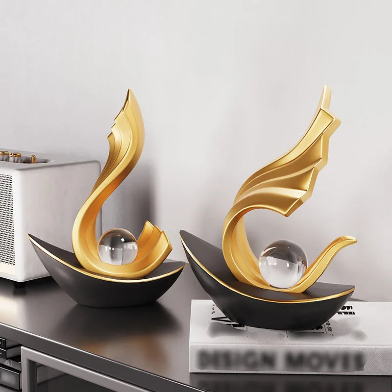 Light Luxury Style Wind And Water Sailboat Tv Cabinet Wine Cooler Decorative Ornaments Office High-Grade Crafts Loja da Dryka 