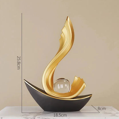 Light Luxury Style Wind And Water Sailboat Tv Cabinet Wine Cooler Decorative Ornaments Office High-Grade Crafts Loja da Dryka Style A 