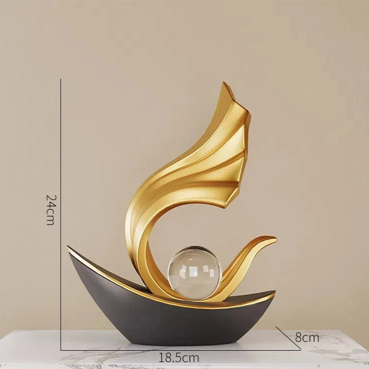 Light Luxury Style Wind And Water Sailboat Tv Cabinet Wine Cooler Decorative Ornaments Office High-Grade Crafts Loja da Dryka Style C 