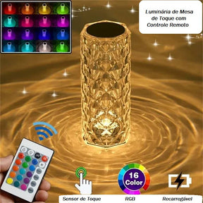 Luminária De Mesa Cristal Light (16 Cores) decoracao 002 lojadadryka 