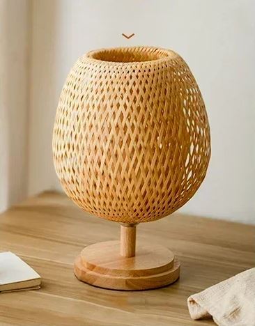 Luminária de Mesa de Rattan - Retrô decoracao 012 Loja da Dryka 