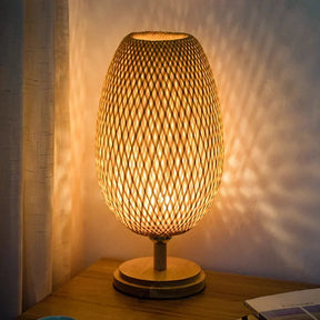 Luminária de Mesa de Rattan - Retrô decoracao 012 Loja da Dryka 