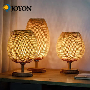 Luminária de Mesa de Rattan - Retrô decoracao 012 Loja da Dryka 