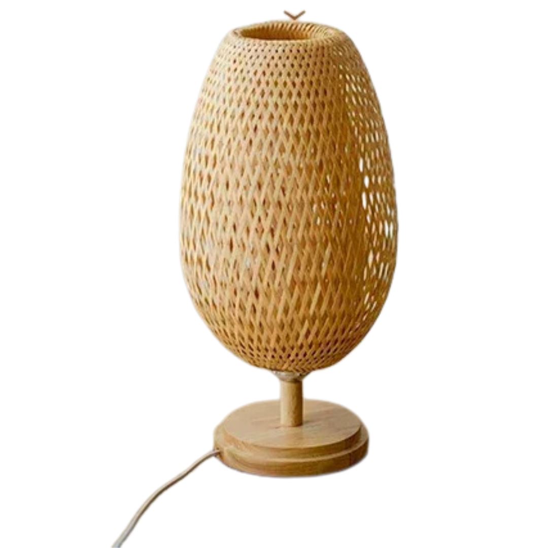 Luminária de Mesa de Rattan - Retrô decoracao 012 Loja da Dryka Alto 