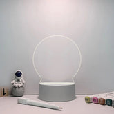 Luminária de textos Criativos 3D Decoração 001 lojadadryka Redonda 
