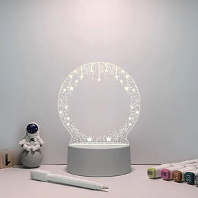 Luminária de textos Criativos 3D Decoração 001 lojadadryka Redonda com bordas 