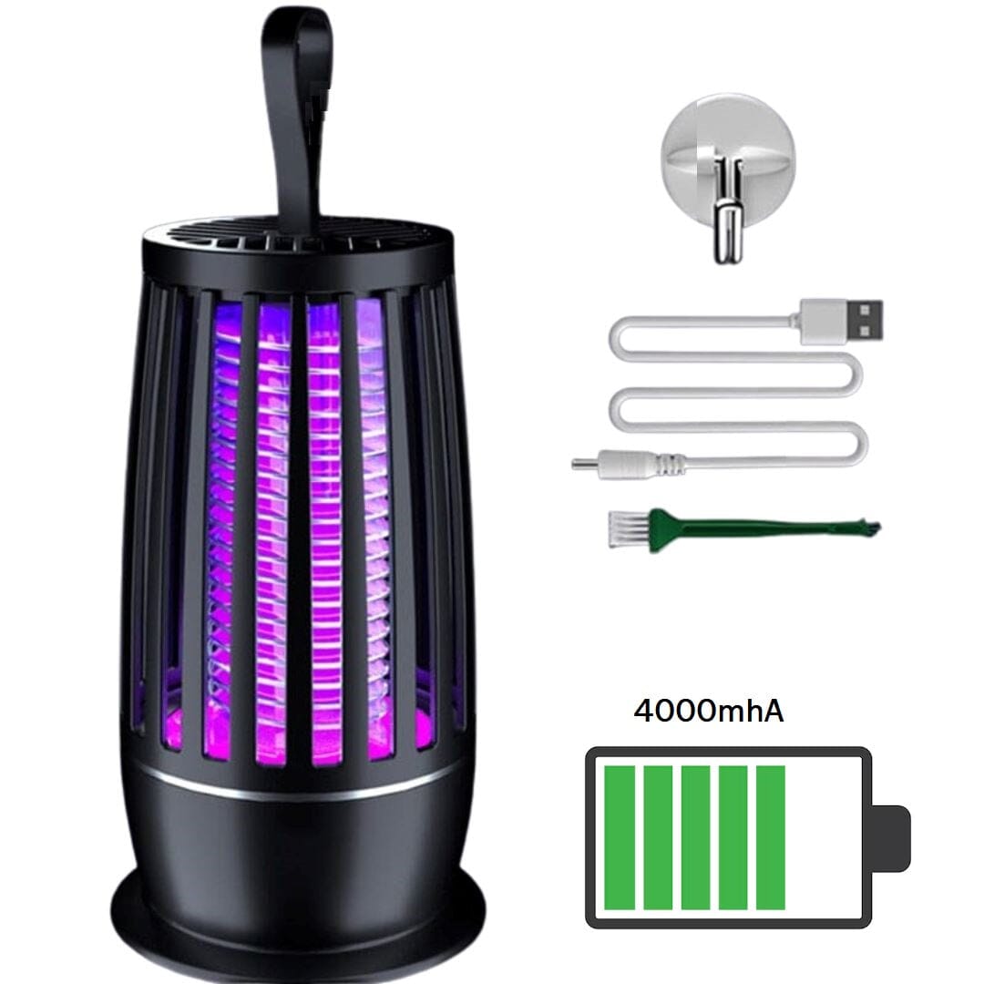 Luminária Eletrônica Repelente de Insetos-Power Led casa 001 lojadadryka Preta - Recarregável 