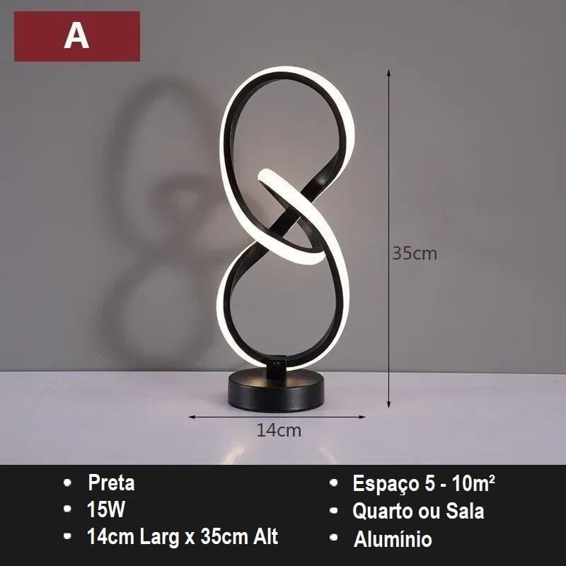 Luminária LED de Mesa - Arte Moderna decoração 014 Loja da Dryka A 110V Branco Frio
