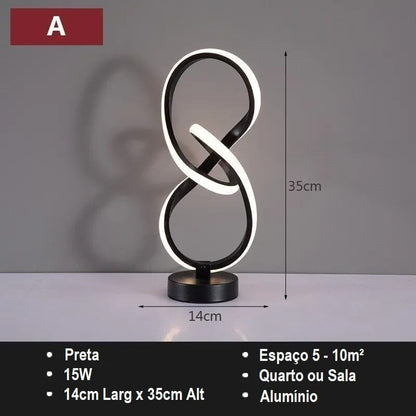 Luminária LED de Mesa - Arte Moderna decoração 014 Loja da Dryka A 110V Branco Frio