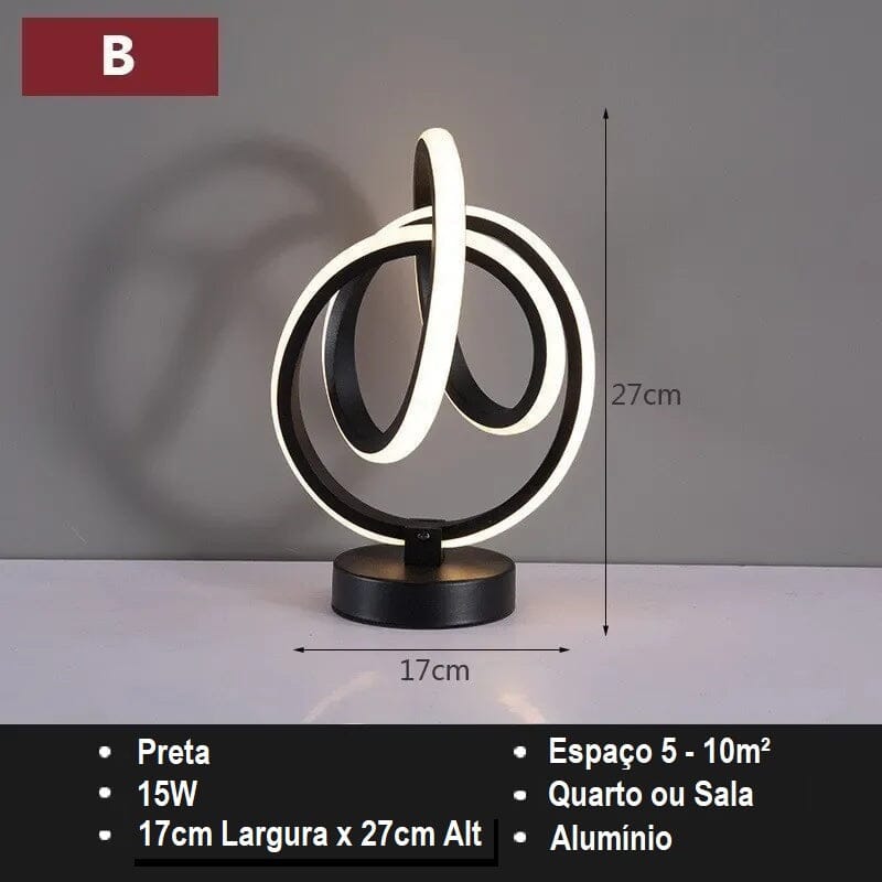 Luminária LED de Mesa - Arte Moderna decoração 014 Loja da Dryka B 110V Branco Frio