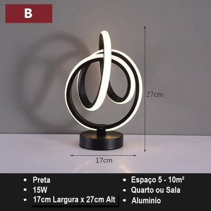Luminária LED de Mesa - Arte Moderna decoração 014 Loja da Dryka B 110V Branco Frio