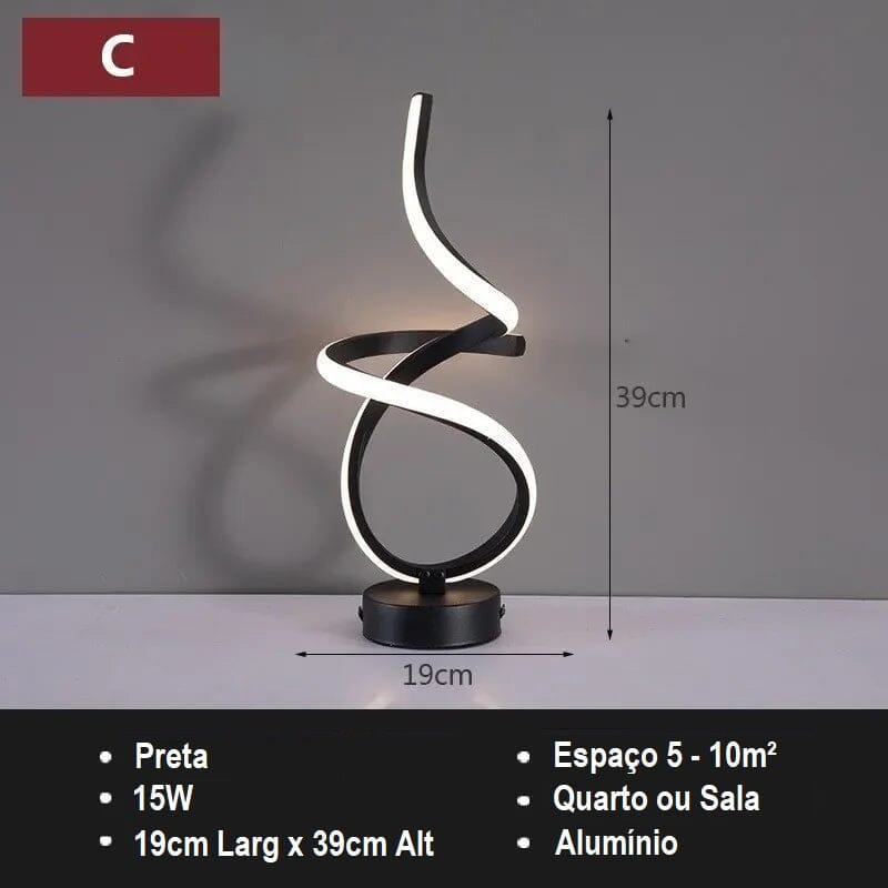 Luminária LED de Mesa - Arte Moderna decoração 014 Loja da Dryka C 110V Branco Frio