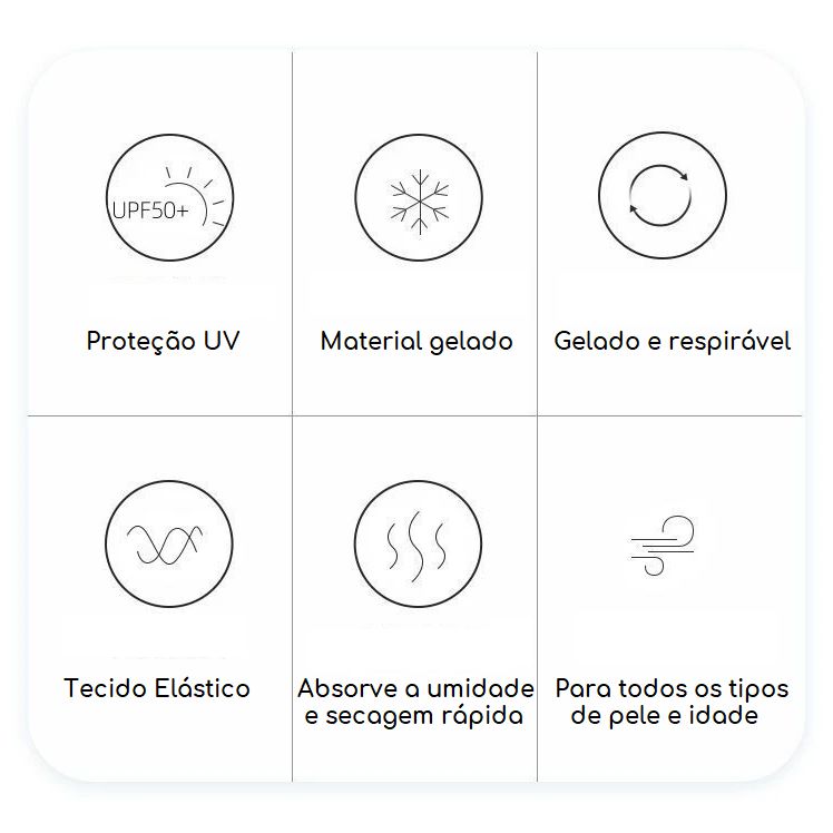 Mangas Geladas para Proteção Solar - Ice Sun acessorio - mangas geladas Loja da Dryka 