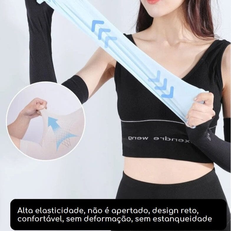 Mangas Geladas para Proteção Solar - Ice Sun acessorio - mangas geladas Loja da Dryka 