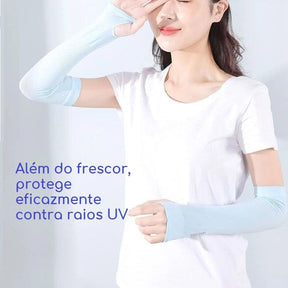 Mangas Geladas para Proteção Solar - Ice Sun acessorio - mangas geladas Loja da Dryka 
