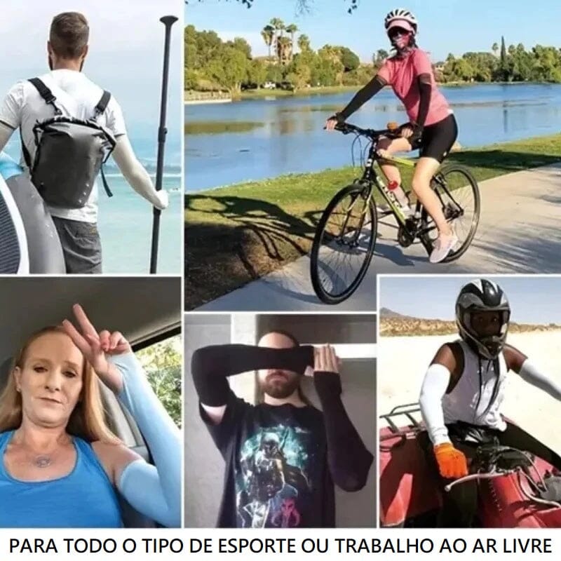 Mangas Geladas para Proteção Solar - Ice Sun acessorio - mangas geladas Loja da Dryka 