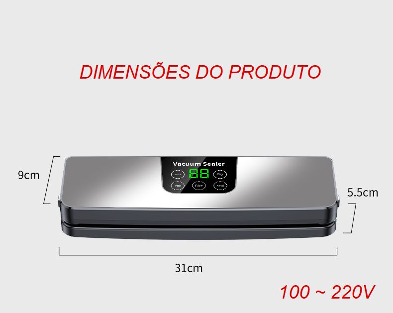 Máquina Seladora a Vácuo Elétrica cozinha 001 lojadadryka 