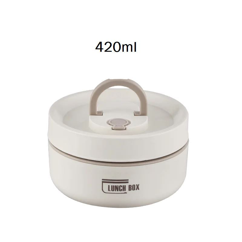 Marmita Térmica Redonda - Multi Layer marmita 003 Loja da Dryka Bege 420ml 