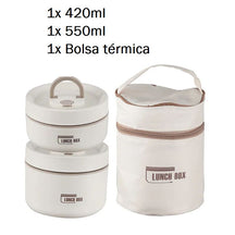Marmita Térmica Redonda - Multi Layer marmita 003 Loja da Dryka Kit Bege 2pçs 