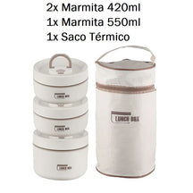 Marmita Térmica Redonda - Multi Layer marmita 003 Loja da Dryka Kit Bege 3pçs 