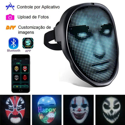 Máscara LED 3D mascara 001 Loja da Dryka Carregador USB 
