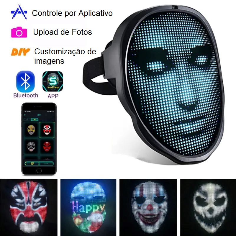 Máscara LED 3D mascara 001 Loja da Dryka Carregador USB 