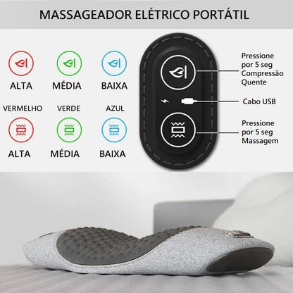 Massageador Elétrico Portátil para Pescoço e Lombar - Easy Relax massageador lombar 001 Loja da Dryka Cinza Claro - Lombar 